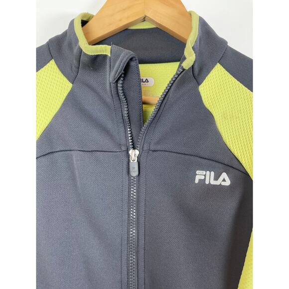Fila Full Zip Athletic Track Jacket Gray Green Medium - Picture 2 of 10